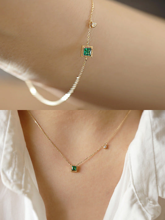 Silver Green Squares