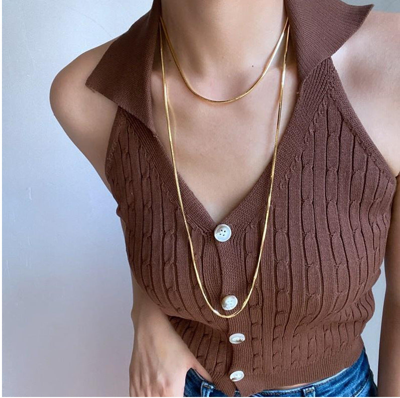 18k#40 plated necklace