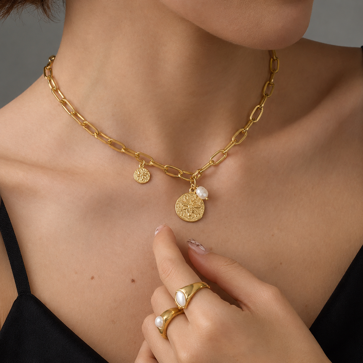 18k plated necklace#03