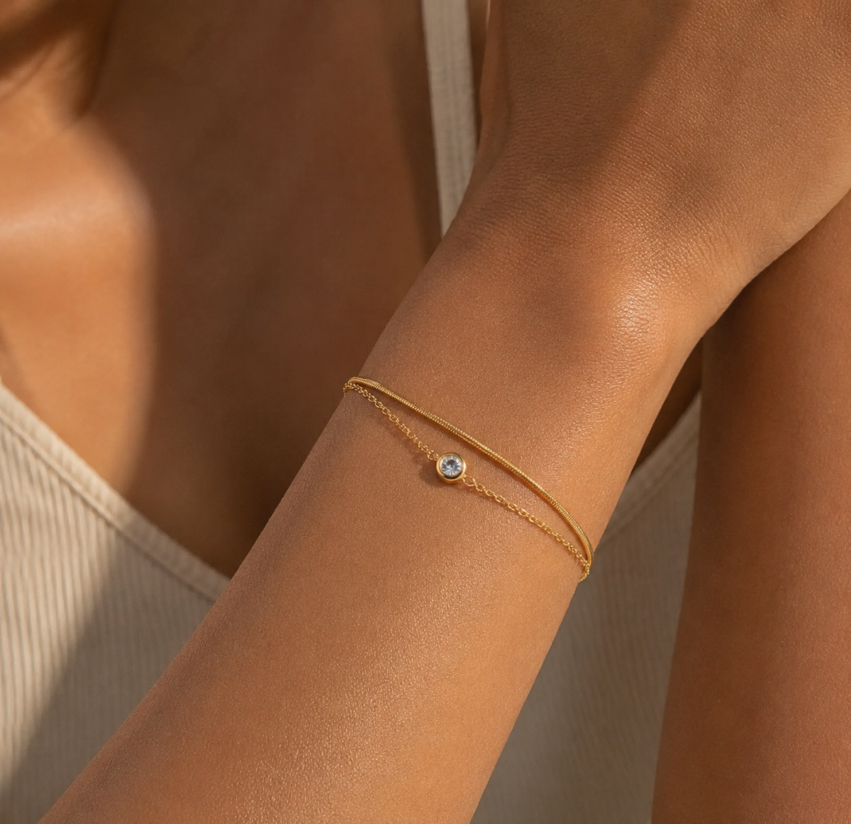 pulseira banhada a ouro #51