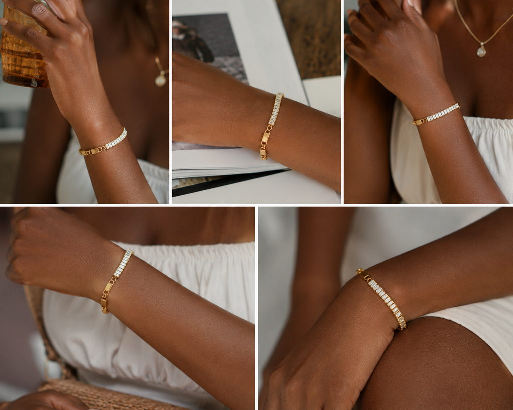 pulseira banhada a ouro #12